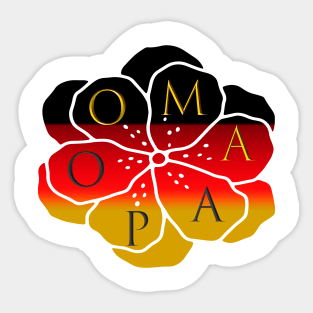 Oma und Opa Deutsche flagge Blume - Oma and Opa German flag flower Sticker